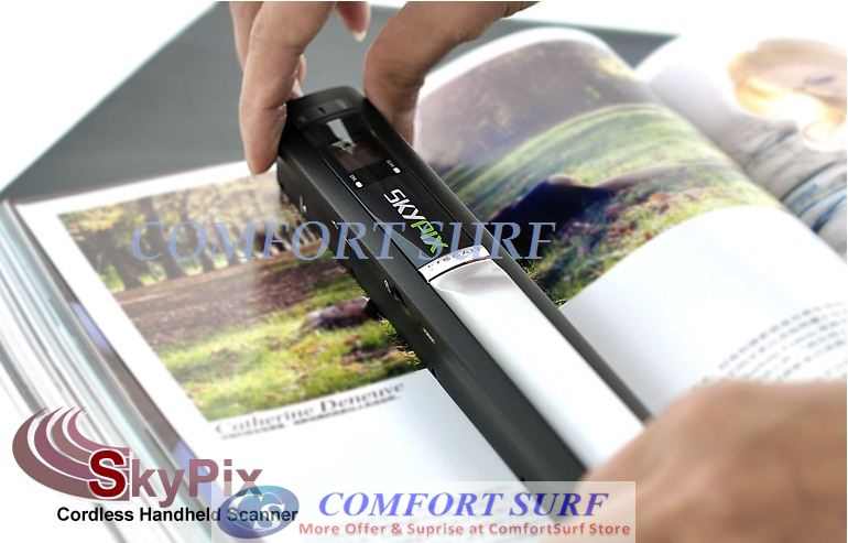 600dPi Mini Portable SkyPix Handheld / Cordless Color Scanner printer